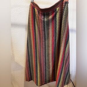 Anthropologie Maeve Arely Chevron A-line Midi Skirt